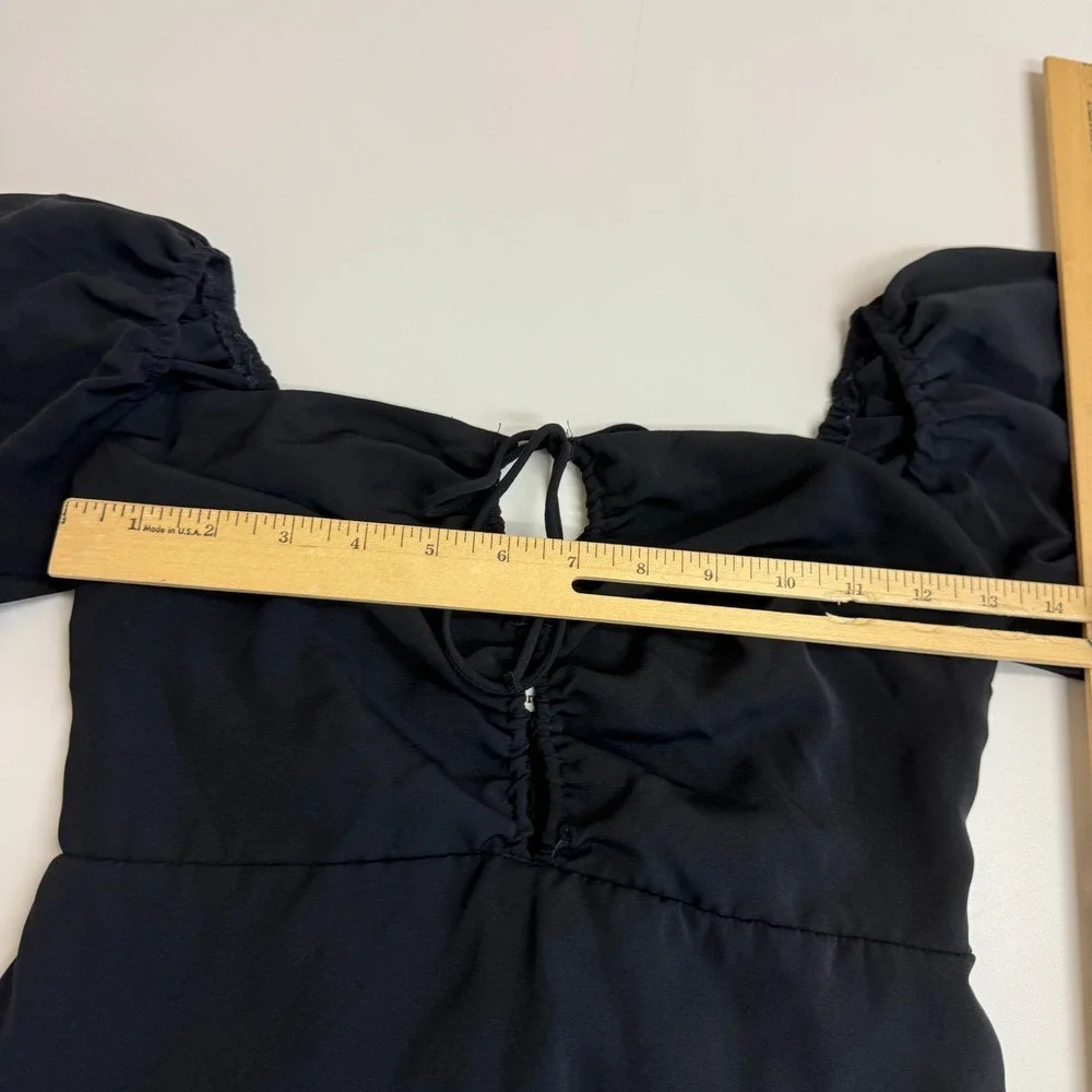 Abercrombie & Fitch Dress Women XS Black Off Shoulder Ruffle Mini Cottagecore - Picture 7 of 11